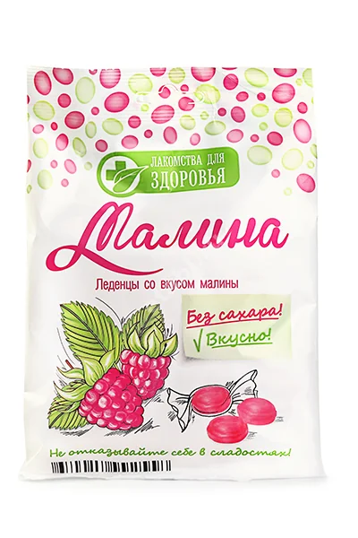 ЛАКОМСТВА ДЛЯ ЗДОРОВЬЯ леденцы на изомальте 50г Малина (Малвикъ, РФ)