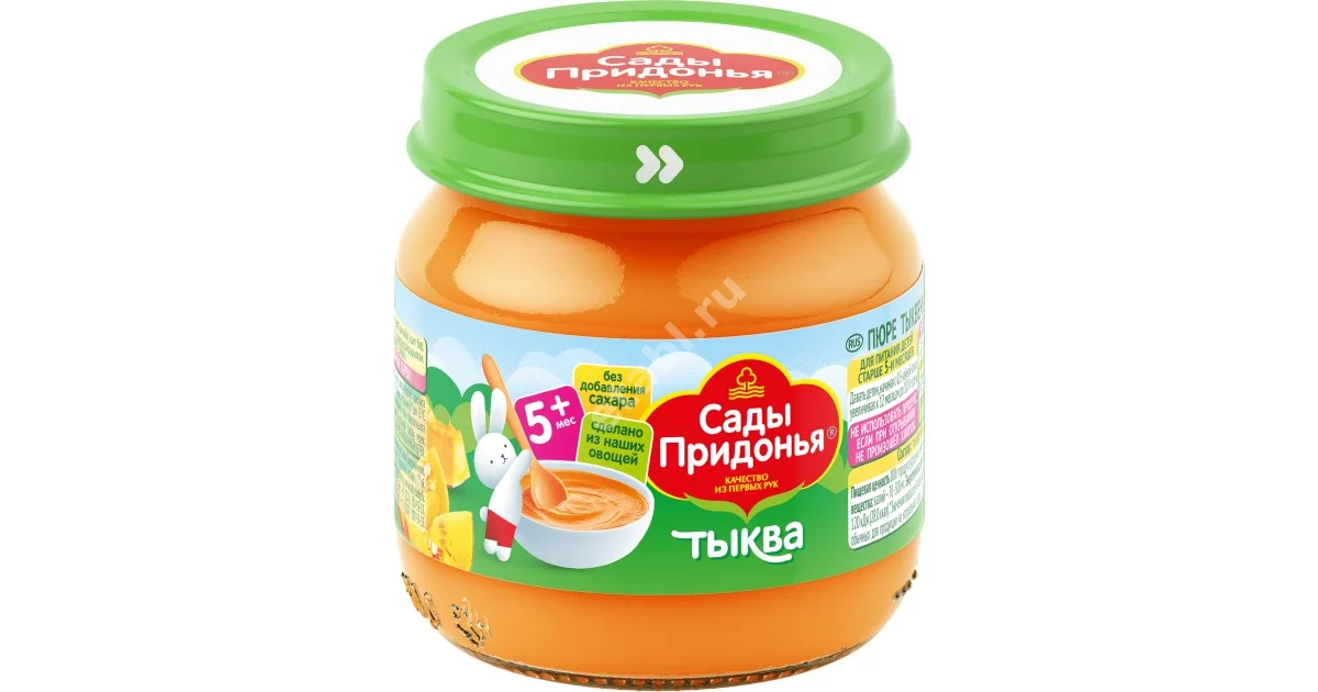 САДЫ ПРИДОНЬЯ пюре овощное 5м+ 120г Тыква (Придонье АПК, РФ)