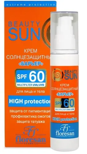 ФЛОРЕСАН Beauty Sun Крем-барьер солнцезащитный 75мл SPF60 (Ф283) (Флоресан, РФ)