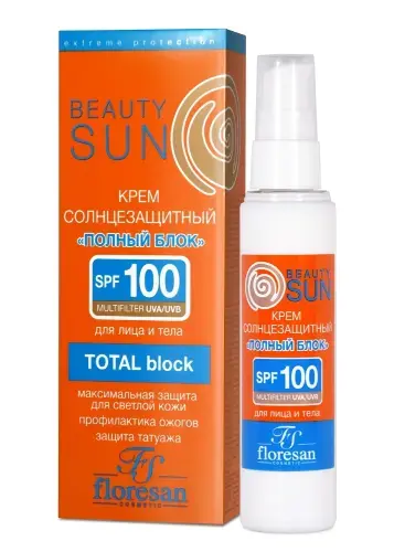 ФЛОРЕСАН Beauty Sun крем солнцезащит SPF100 полный блок 75мл (Ф285) (Флоресан, РФ)
