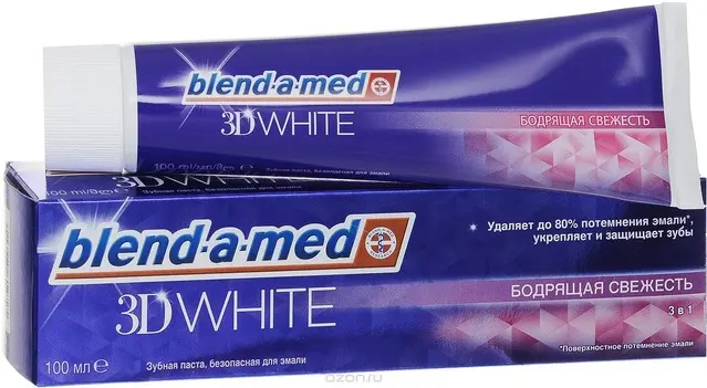 БЛЕНД-А-МЕД 3D White зубная паста Бодрящая Свежесть 100мл (ПРОКТЕР & ГЕМБЛ , ГЕРМАНИЯ)