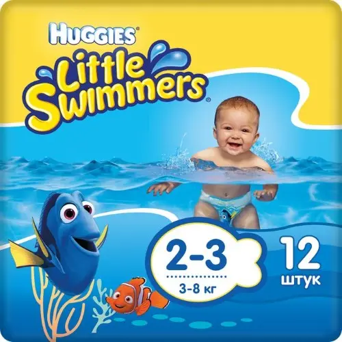 ХАГГИС подгузники-трусики для плавания Little Swimmers 3-8кг р.2-3 N12 (Кимберли Кларк, РФ)