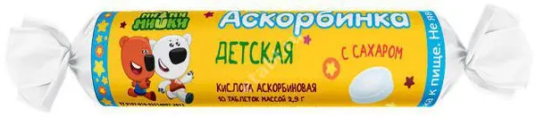 АСКОРБИНКА табл. жев. (крутка) N10 Ми-ми-мишки (ЭкоФарм НПЦ, РФ)