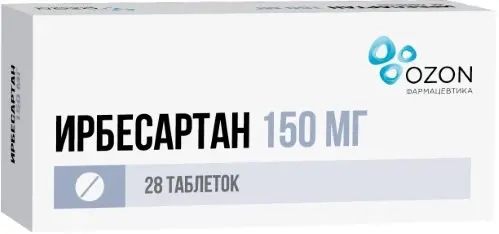 ИРБЕСАРТАН табл. п.п.о. 150мг N28 (ОЗОН, РФ)