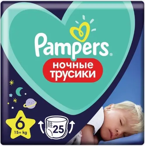 ПАМПЕРС подгузники-трусики Pants 16кг+ р.экстра лардж 6 ночные N25 (ПРОКТЕР & ГЕМБЛ , РФ)