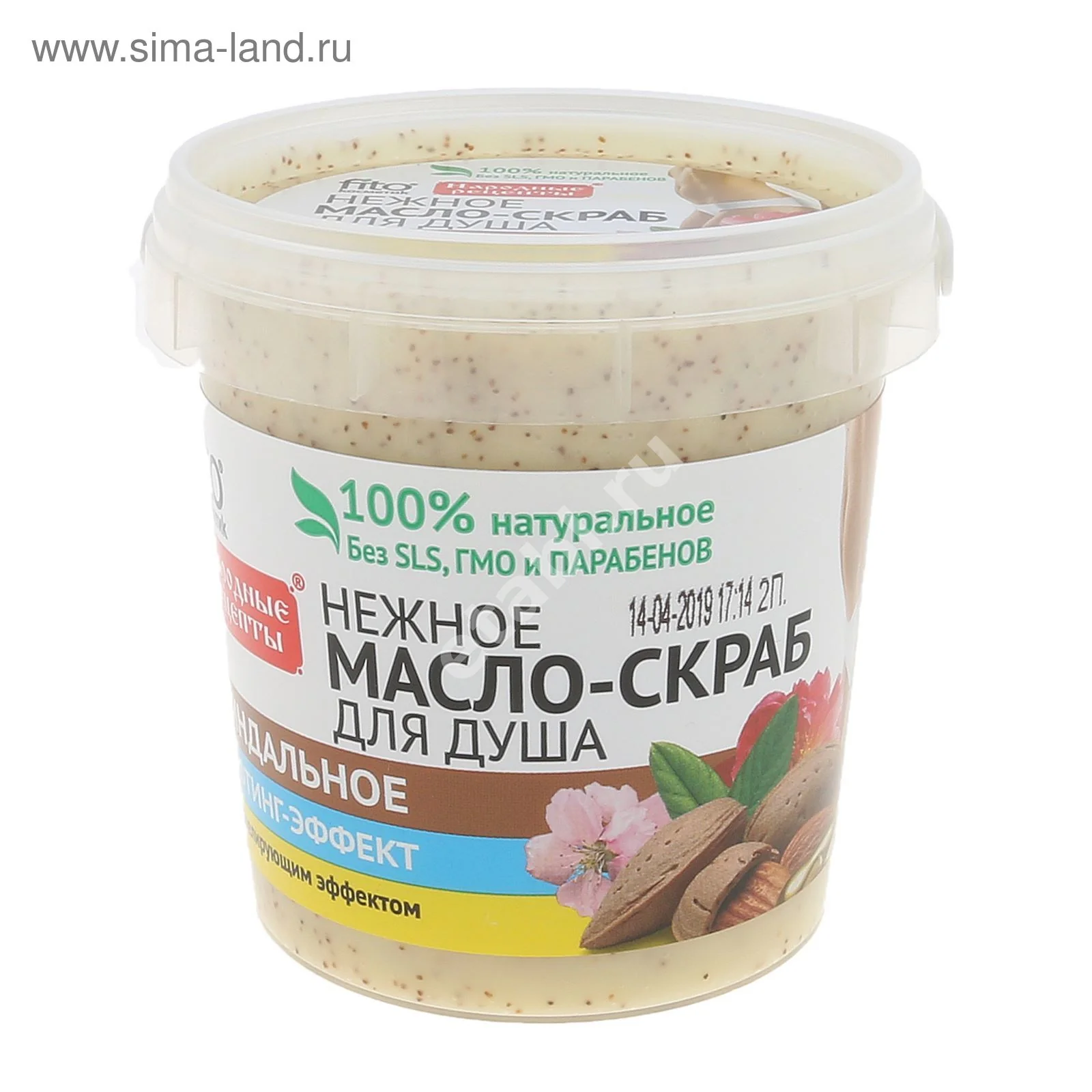 НАРОДНЫЕ РЕЦЕПТЫ масло-скраб д/душа нежное Миндальное 155мл (Фитокосметик, РФ)
