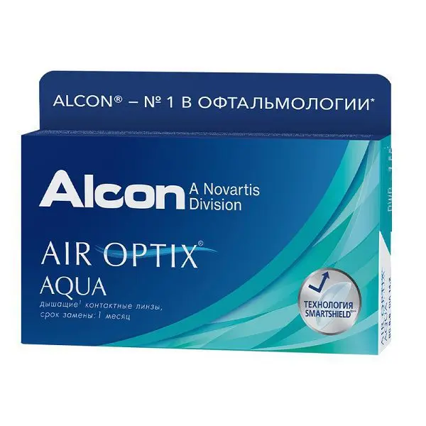 ЛИНЗЫ КОНТАКТНЫЕ AIR Optix Aqua 3шт традиц 1мес дневн б/цв -3.25 8.6 (АЛКОН, США)