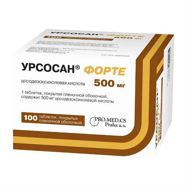 УРСОСАН Форте табл. п.п.о. 500мг N100 (ПРО.МЕД.ЦС , РФ/ЧЕХИЯ)