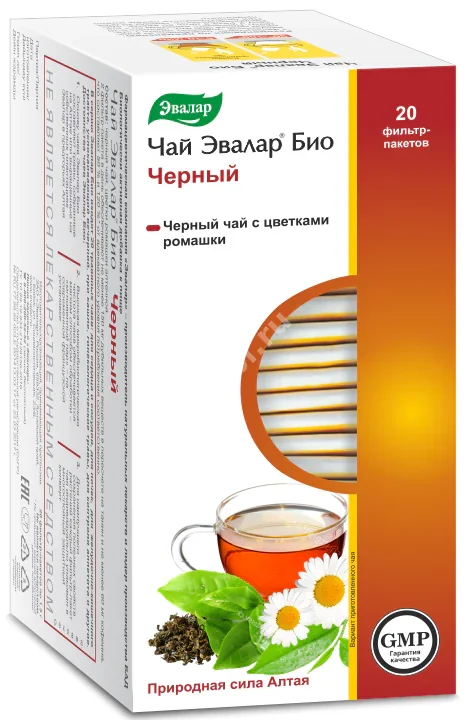 ЭВАЛАР БИО черный чай (фильтр-пак.) 1.5г N20 (ЭВАЛАР, РФ)