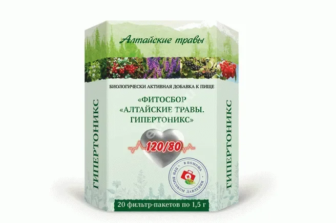 АЛТАЙСКИЕ ТРАВЫ Гипертоникс фитосбор (фильтр-пак.) 1.5г N20 (Алсу, РФ)