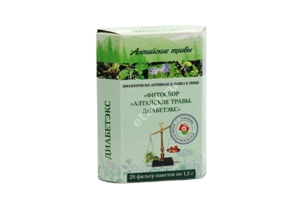 АЛТАЙСКИЕ ТРАВЫ Диабетэкс фитосбор (фильтр-пак.) 1.5г N20 (Алсу, РФ)
