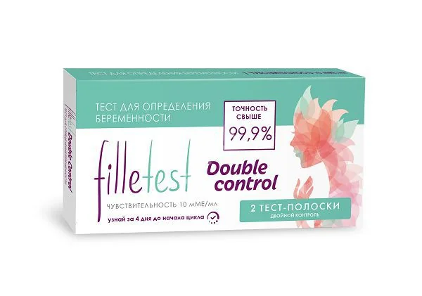 ТЕСТ НА БЕРЕМЕННОСТЬ Fillitest Double Control полоска N2 (Клевер, РФ)