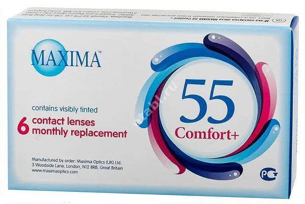 ЛИНЗЫ КОНТАКТНЫЕ Maxima 55 UV 6шт традиц 1мес дневн б/цв -2.00 8.6 (Максима Оптикс, ВЕЛИКОБРИТАНИЯ)