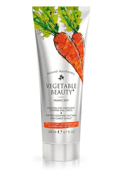 ВЕДЖЕТЕБЛ БЬЮТИ (VEGETABLE BEAUTY) маска для лица очищ/успокаив 200мл Морковь (БИОФАРМРУС, ИТАЛИЯ)
