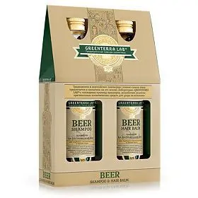 ГРИНТЕРРА ЛАБ набор (Шампунь 284мл +Бальзам 284мл) на натур пиве (БИОФАРМРУС, РФ)