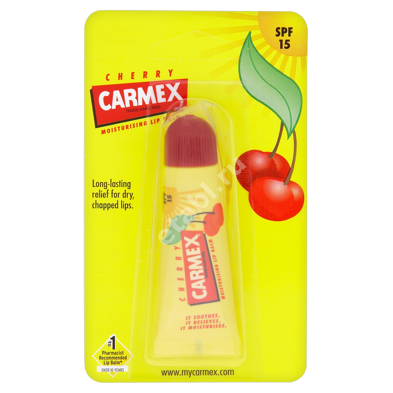 КАРМЕКС (CARMEX) бальзам для губ увлаж SPF15 (туба) 10г Вишня (Карма Лабораторис, США)