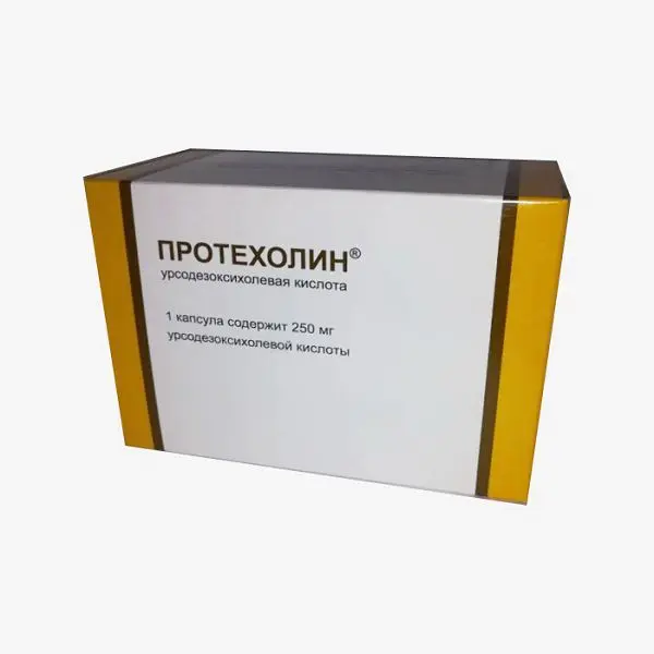 ПРОТЕХОЛИН (УРСОДЕЗОКСИХОЛЕВАЯ К-ТА) табл. п.п.о. 250мг N50 (Обнинская ХФК, РФ)