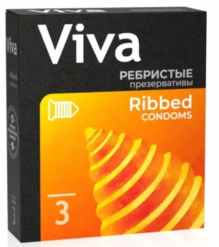 ВИВА (VIVA) презервативы ребристые N3 (Рихтер Раббер Технолоджи, МАЛАЙЗИЯ)