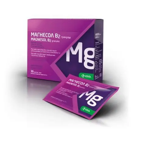 МАГНЕСОЛ В2 гран. (саше) 7.1г N30 (КРКА, СЛОВЕНИЯ)