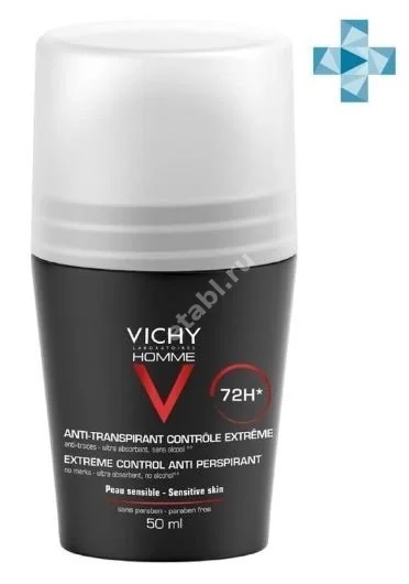 ВИШИ (VICHY) Хомм дезодорант ролик мужской от избыточного  потоотделения 50мл (Виши Лаб, ФРАНЦИЯ)