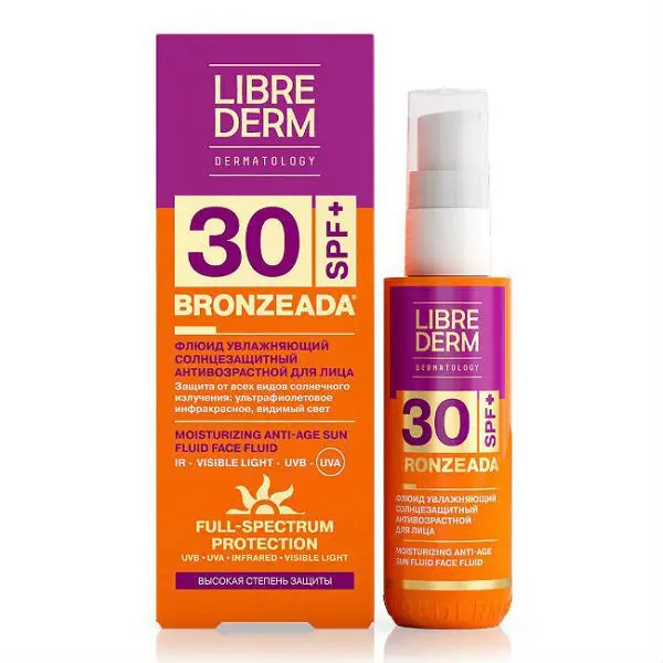 ЛИБРИДЕРМ Бронзиада флюид для лица солнцезащит SPF30 увлажн Anti-age 50мл (БИОФАРМРУС, РФ)