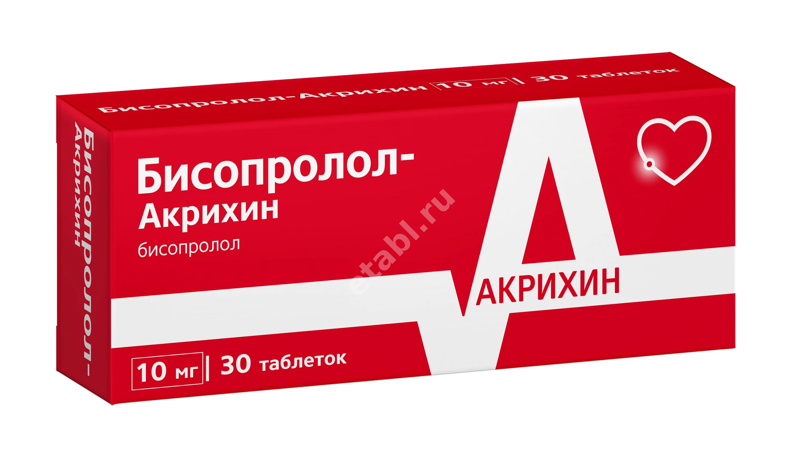 БИСОПРОЛОЛ табл. п.п.о. 10мг N30 (АКРИХИН, ИНДИЯ)