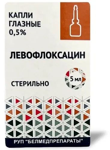 ЛЕВОФЛОКСАЦИН капли глазн. (фл.) 0.5% - 5мл N1 (Белмедпрепараты, БЕЛАРУСЬ)