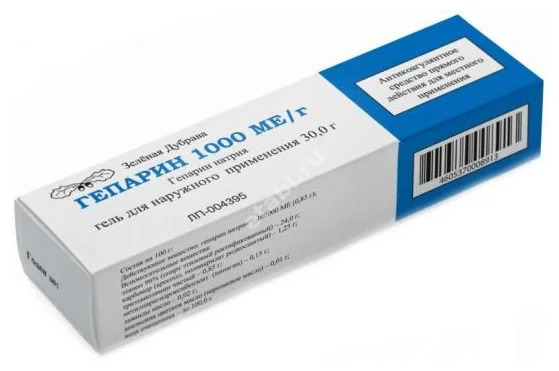 ГЕПАРИН гель (туба) 1 000МЕ/г - 30г N1 (Зеленая Дубрава, РФ)