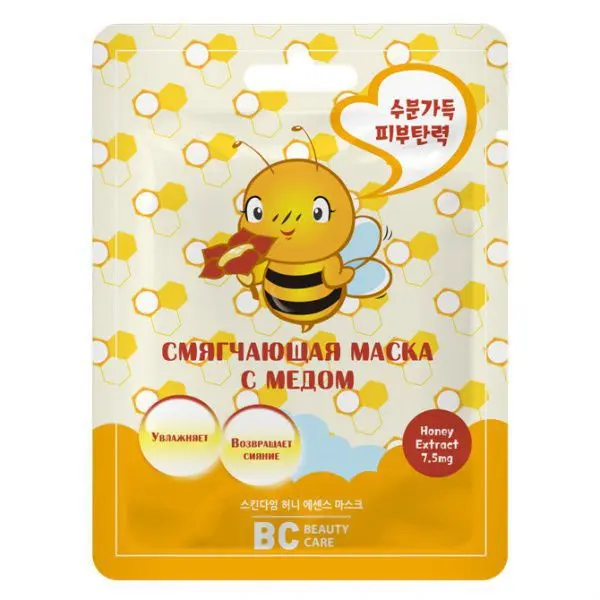 БиСи (BEAUTY CARE) маска ткан для лица смягч 26мл Мед (ПРОТЕК, РЕСПУБЛИКА КОРЕЯ)