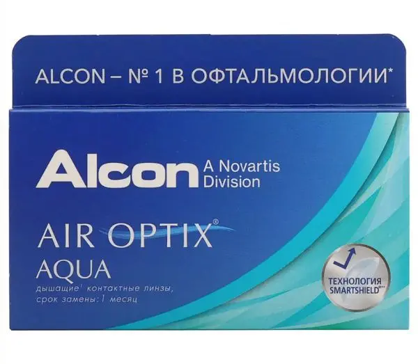 ЛИНЗЫ КОНТАКТНЫЕ AIR Optix Aqua 3шт традиц 1мес дневн б/цв -7.00 8.6 (АЛКОН, США)