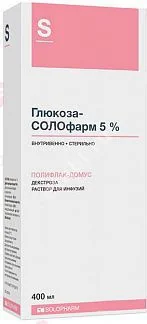 ГЛЮКОЗА р-р д/инф. (пласт.) 5% - 1 000мл N10 (СОЛОФАРМ, РФ)