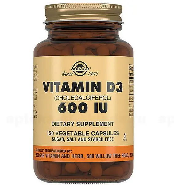 СОЛГАР Витамин D3 капс. (банк.) 600МЕ N120 (Рексалл Сандаун , США)