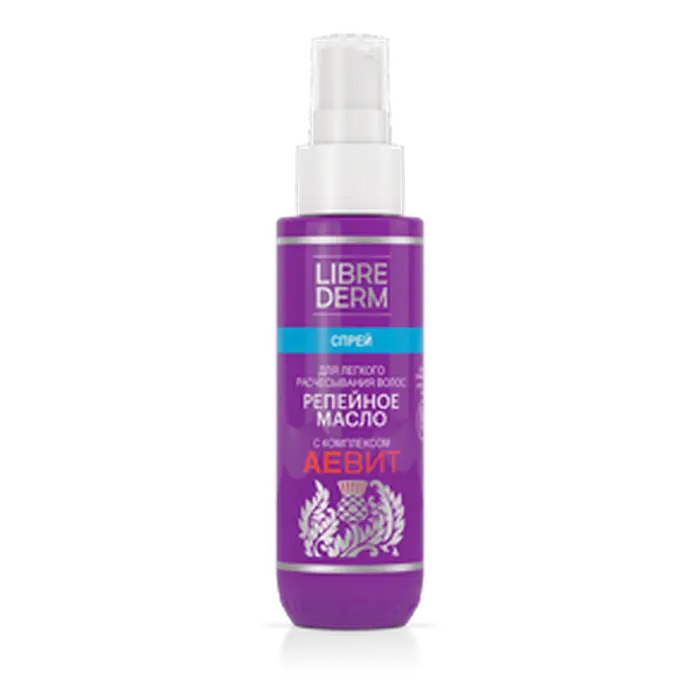 ЛИБРИДЕРМ Репейное масло спрей д/легкого расчесывания Комплекс Аевит 100мл (БИОФАРМРУС, РФ)