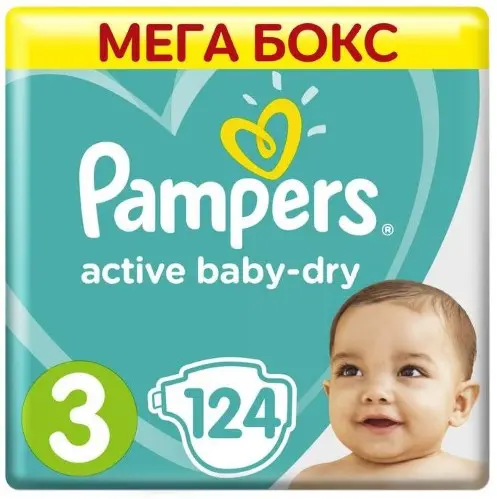 ПАМПЕРС подгузники детские Active Baby 5-9кг р.миди 3 N124 (ПРОКТЕР & ГЕМБЛ , РФ)