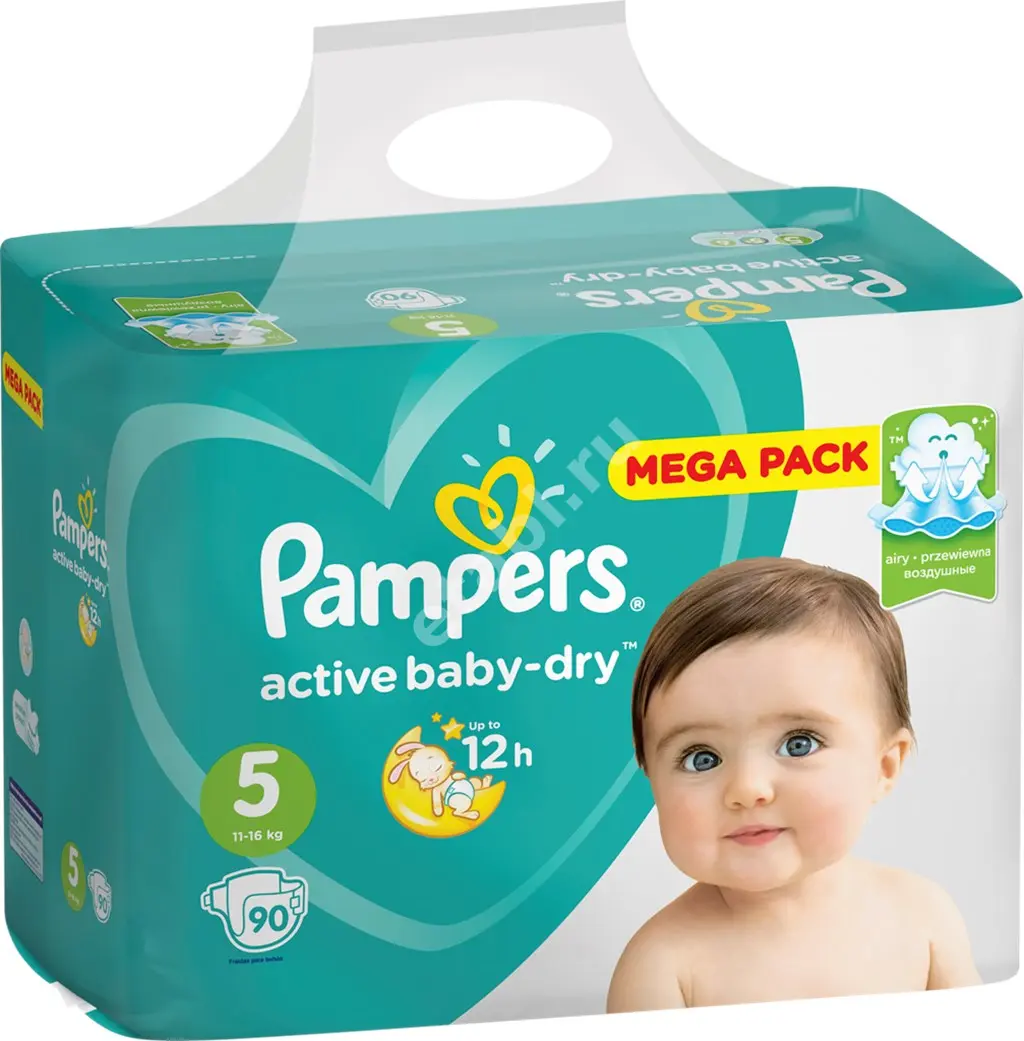 ПАМПЕРС подгузники детские Active Baby-Dry 11-16кг р.юниор N90 (ПРОКТЕР & ГЕМБЛ , РФ)