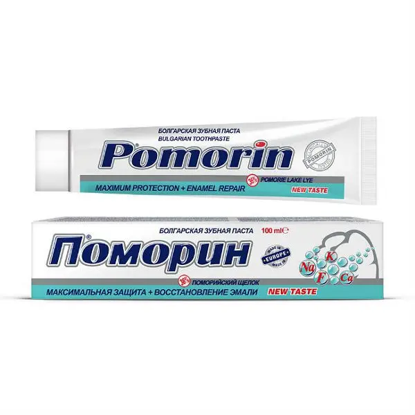 ПОМОРИН Максимальная защита зубная паста б/фтора (100г) 75мл (ДОМИНАНТА, БОЛГАРИЯ)