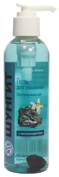 ПРИРОДНАЯ АПТЕКА гель д/умывания омолаж. Шунгит 200мл (АЛКОЙ, РФ)