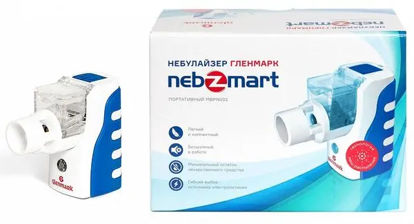 ИНГАЛЯТОР Небулайзер Гленмарк Nebzmart арт.MBPN002 портативный (ГЛЕНМАРК, ТАЙВАНЬ)