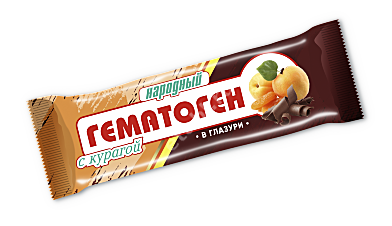 ГЕМАТОГЕН Народный с курагой в глазури плитка 40г N1 (Сибирское Здоровье, РФ)