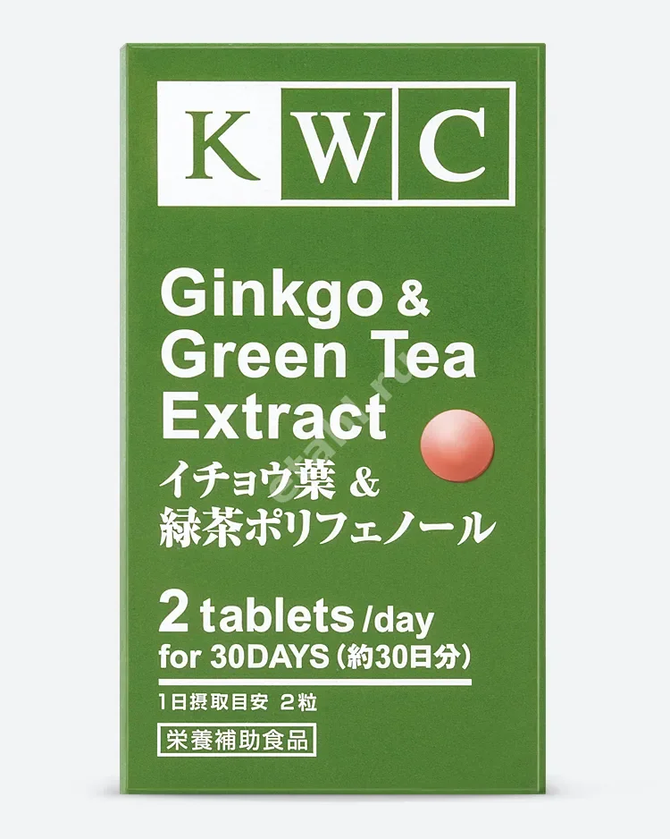 ГИНКГО И ЭКСТРАКТ ЗЕЛЕНОГО ЧАЯ КВЦ (KWC) капс. N60 (Кросс, ЯПОНИЯ)