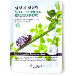 РУС ЕАРС маска ткан для лица увлаж Слизь улитки/Зеленый чай 30г (Гуанчжоу ХуоБиТсюан Косметик, КИТАЙ)