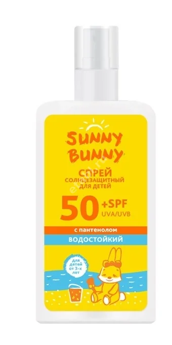 САННИ БАННИ спрей солнцезащит SPF50+ водостойкий с пантенолом детский 150мл (Биокон Плюс НПО, РФ)