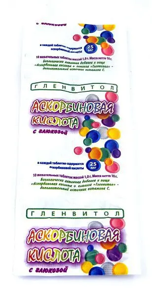АСКОРБИНОВАЯ КИСЛОТА С ГЛЮКОЗОЙ Гленвитол табл. (стрип) 25мг - 1г N10 (Гленмери Биотехнолоджес, КИРГИЗИЯ)