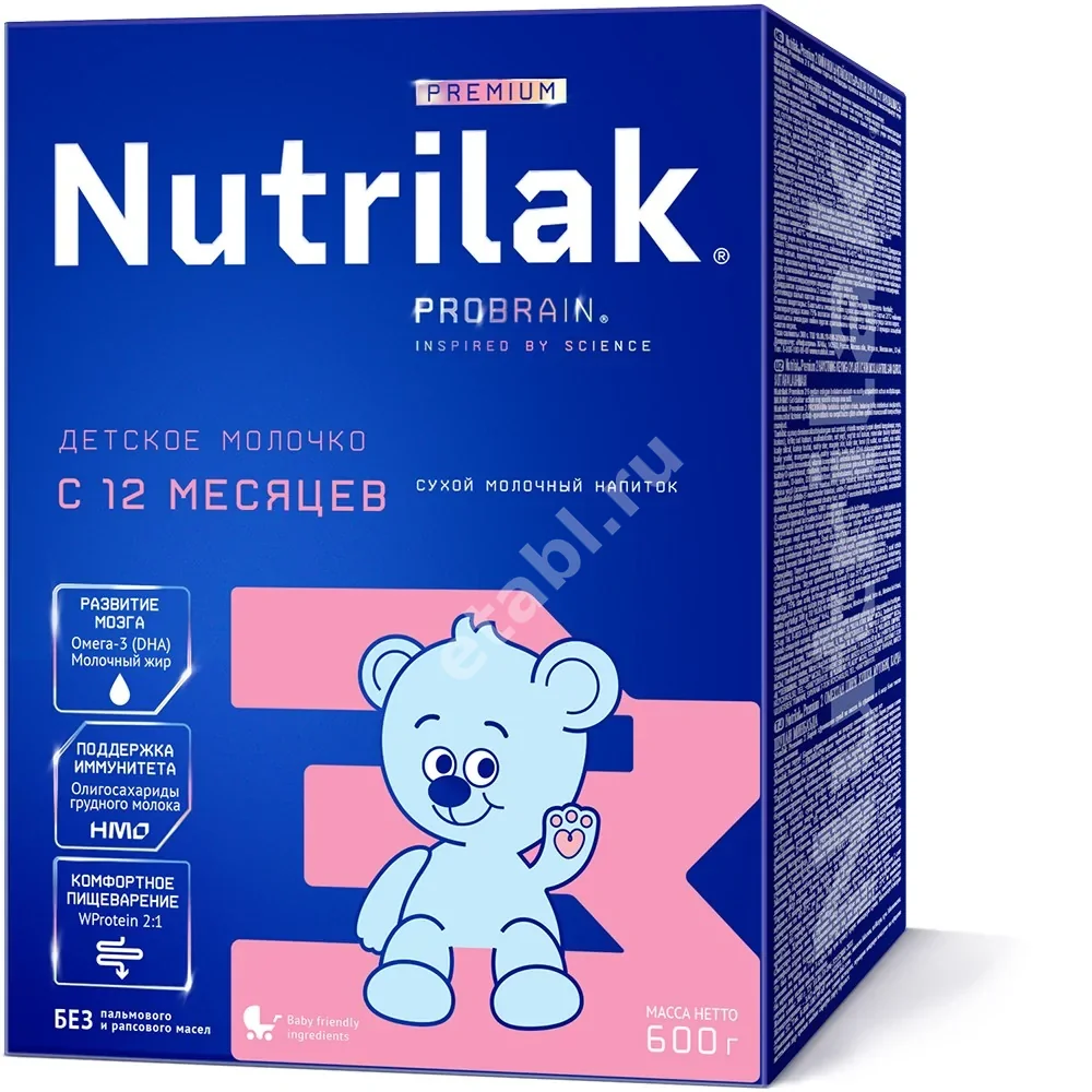 НУТРИЛАК Премиум напиток сухой молочный 3 12м+ 600г (Нутритек, ЭСТОНИЯ)