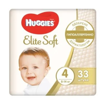 ХАГГИС подгузники детские Elite Soft 8-14кг р.4 N33 (Кимберли Кларк, РФ)