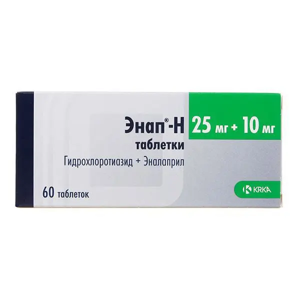 ЭНАП-Н табл. 25мг+10мг N60 (КРКА, РФ/СЛОВЕНИЯ)