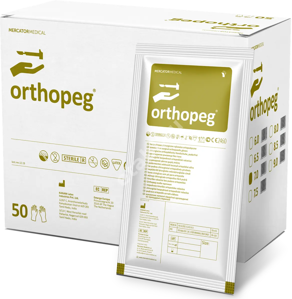 ПЕРЧАТКИ ХИРУРГИЧЕСКИЕ стер. анатомические латекс р.8-9 (L) (инд.уп.) (1пара) N2 (Каннам Латекс Индастрис, ИНДИЯ)