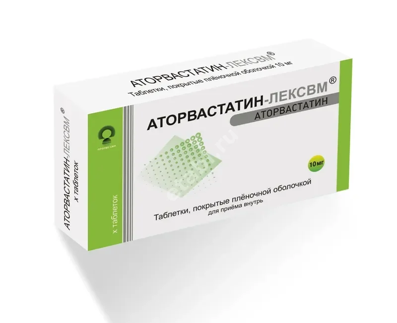 АТОРВАСТАТИН табл. п.п.о. 10мг N60 (ПРОТЕК-СВМ, ИНДИЯ)