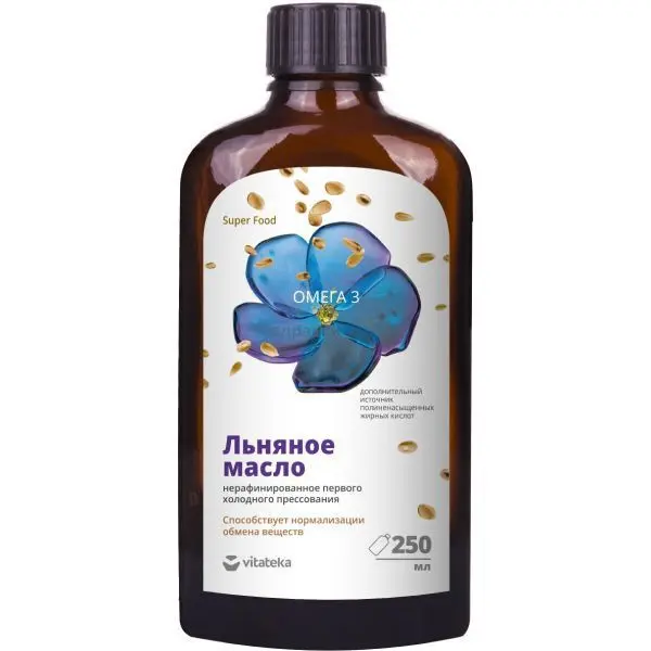ЛЬНЯНОЕ МАСЛО (фл.) 250мл N1 (Олеос, РФ)