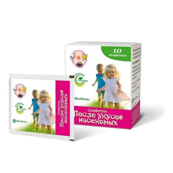 САЛФЕТКИ после укусов насекомых N10 (Московская Ф.Ф., РФ)